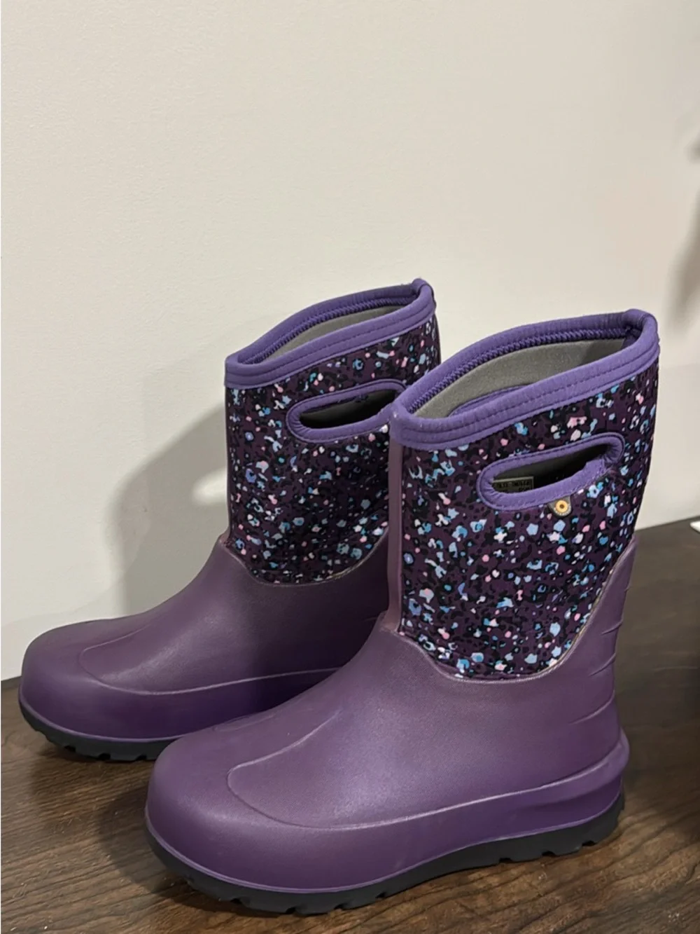 Bogs Kids Purple Patterned Pull-On Rain Boots